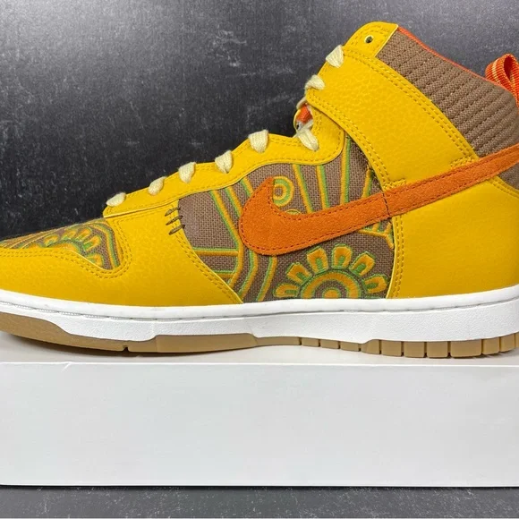DUNK HIGH PRM SOMOS FAMILIA SHOES SIZE DIA DE MUERTOS GUM SOLE GOLD ORANGE BLACK - Picture 9 of 11